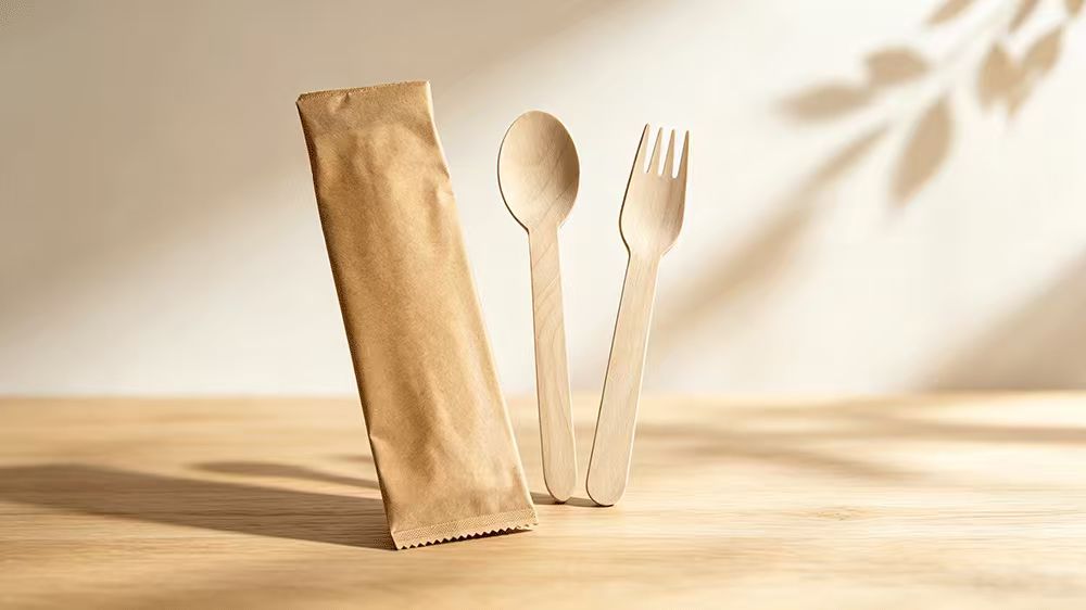 Wooden spoon and fork set